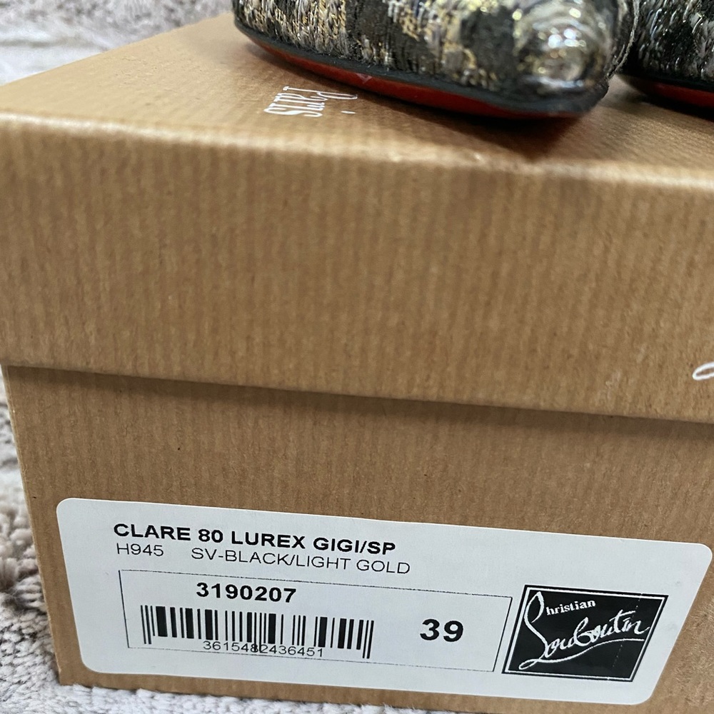 NIB❗️Christian Louboutin Silver Lurex Clare 80 Pumps - Picture 8 of 11